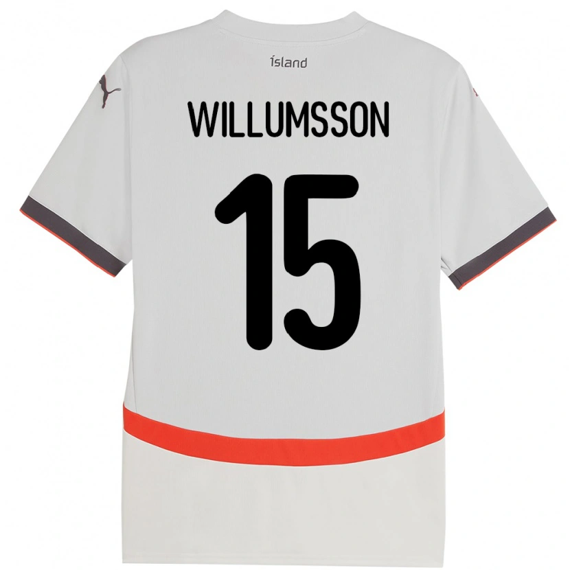 Danxen Kvinnor Island Willum Thór Willumsson #15 Vit Bortatröja Matchtröjor 24-26 Tröjor T-Tröja