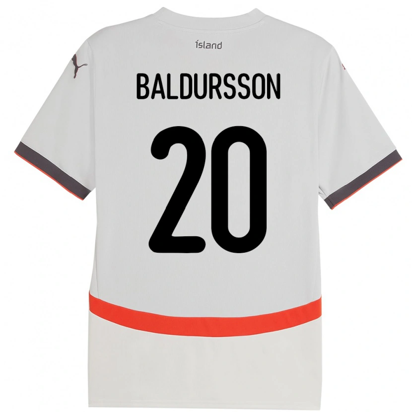 Danxen Kvinnor Island Andri Fannar Baldursson #20 Vit Bortatröja Matchtröjor 24-26 Tröjor T-Tröja