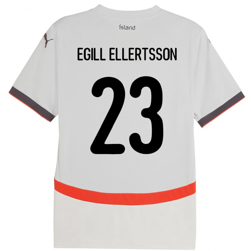 Danxen Kvinnor Island Mikael Egill Ellertsson #23 Vit Bortatröja Matchtröjor 24-26 Tröjor T-Tröja