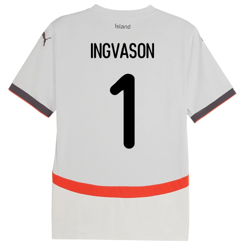 Danxen Kvinnor Island Sigurdur Ingvason #1 Vit Bortatröja Matchtröjor 24-26 Tröjor T-Tröja