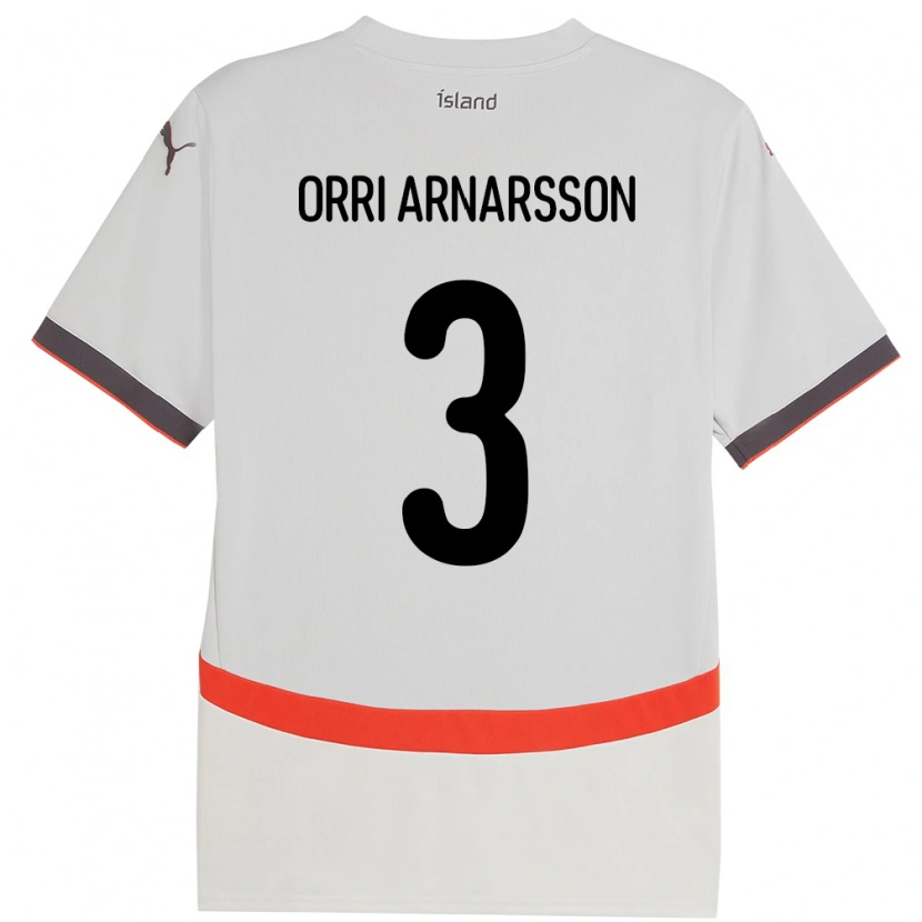 Danxen Kvinnor Island Egill Orri Arnarsson #3 Vit Bortatröja Matchtröjor 24-26 Tröjor T-Tröja