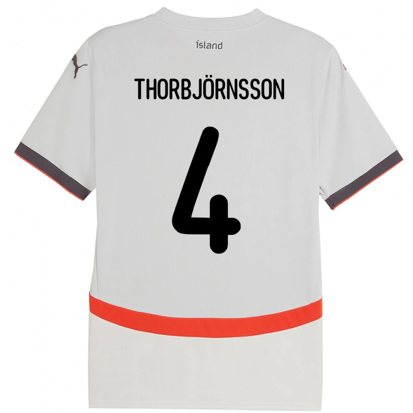 Danxen Kvinnor Island Thorri Stefán Thorbjörnsson #4 Vit Bortatröja Matchtröjor 24-26 Tröjor T-Tröja