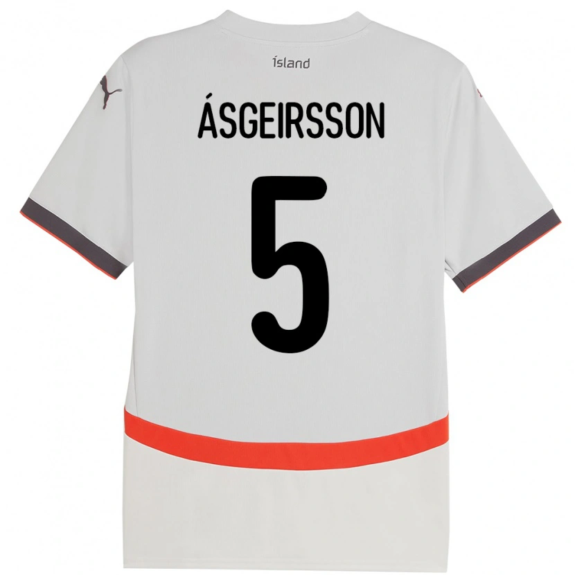 Danxen Kvinnor Island Sölvi Snaer Ásgeirsson #5 Vit Bortatröja Matchtröjor 24-26 Tröjor T-Tröja