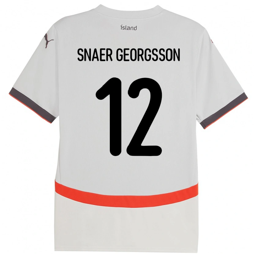 Danxen Kvinnor Island Halldór Snaer Georgsson #12 Vit Bortatröja Matchtröjor 24-26 Tröjor T-Tröja