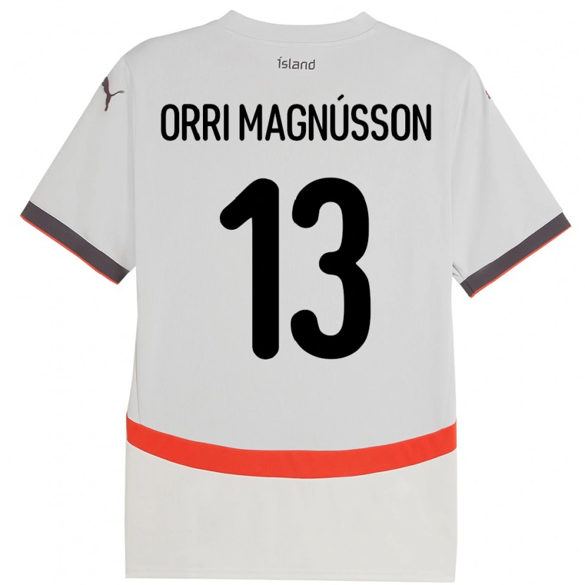 Danxen Kvinnor Island Ásgeir Orri Magnússon #13 Vit Bortatröja Matchtröjor 24-26 Tröjor T-Tröja