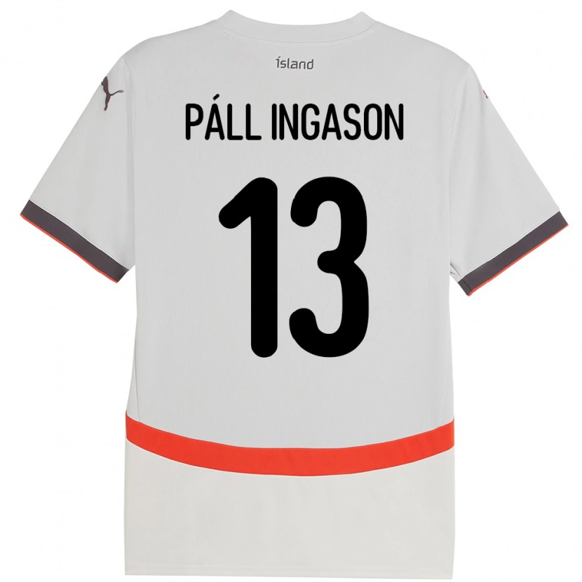 Danxen Kvinnor Island Sverrir Páll Ingason #13 Vit Bortatröja Matchtröjor 24-26 Tröjor T-Tröja
