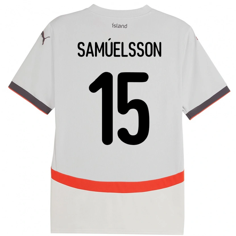 Danxen Kvinnor Island Birkir Hrafn Samúelsson #15 Vit Bortatröja Matchtröjor 24-26 Tröjor T-Tröja