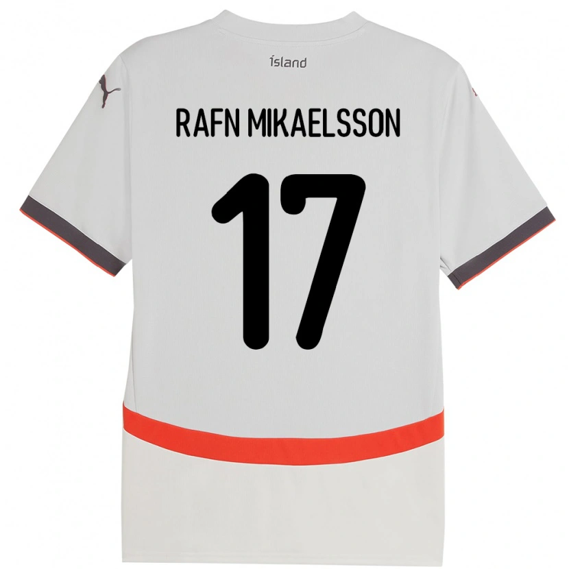 Danxen Kvinnor Island Hilmir Rafn Mikaelsson #17 Vit Bortatröja Matchtröjor 24-26 Tröjor T-Tröja