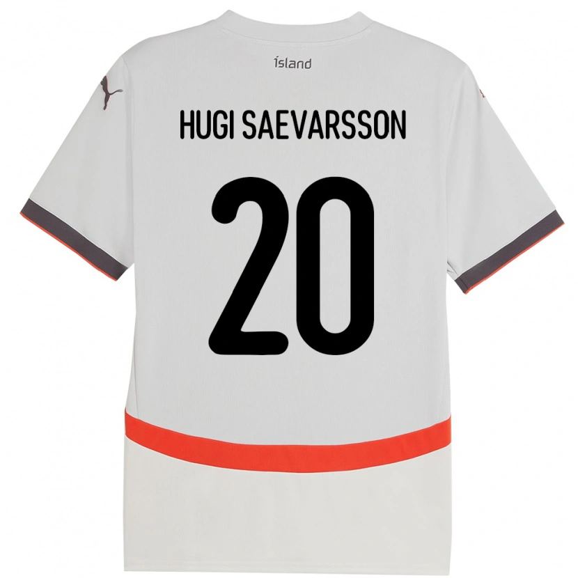Danxen Kvinnor Island Róbert Hugi Saevarsson #20 Vit Bortatröja Matchtröjor 24-26 Tröjor T-Tröja