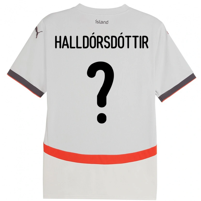 Danxen Kvinnor Island Ásdís Karen Halldórsdóttir #0 Vit Bortatröja Matchtröjor 24-26 Tröjor T-Tröja