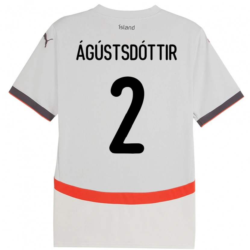 Danxen Kvinnor Island Berglind Rós Ágústsdóttir #2 Vit Bortatröja Matchtröjor 24-26 Tröjor T-Tröja