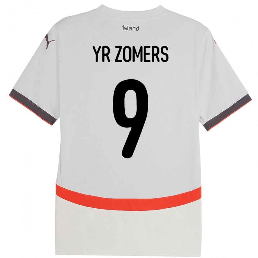 Danxen Kvinnor Island Diljá Ýr Zomers #9 Vit Bortatröja Matchtröjor 24-26 Tröjor T-Tröja