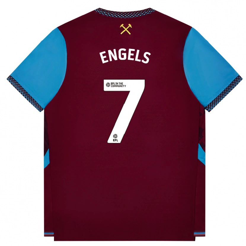 Danxen Kvinnor Arne Engels #7 Vinröd Kornblå Hemmatröja Matchtröjor 2026/27 Tröjor T-Tröja