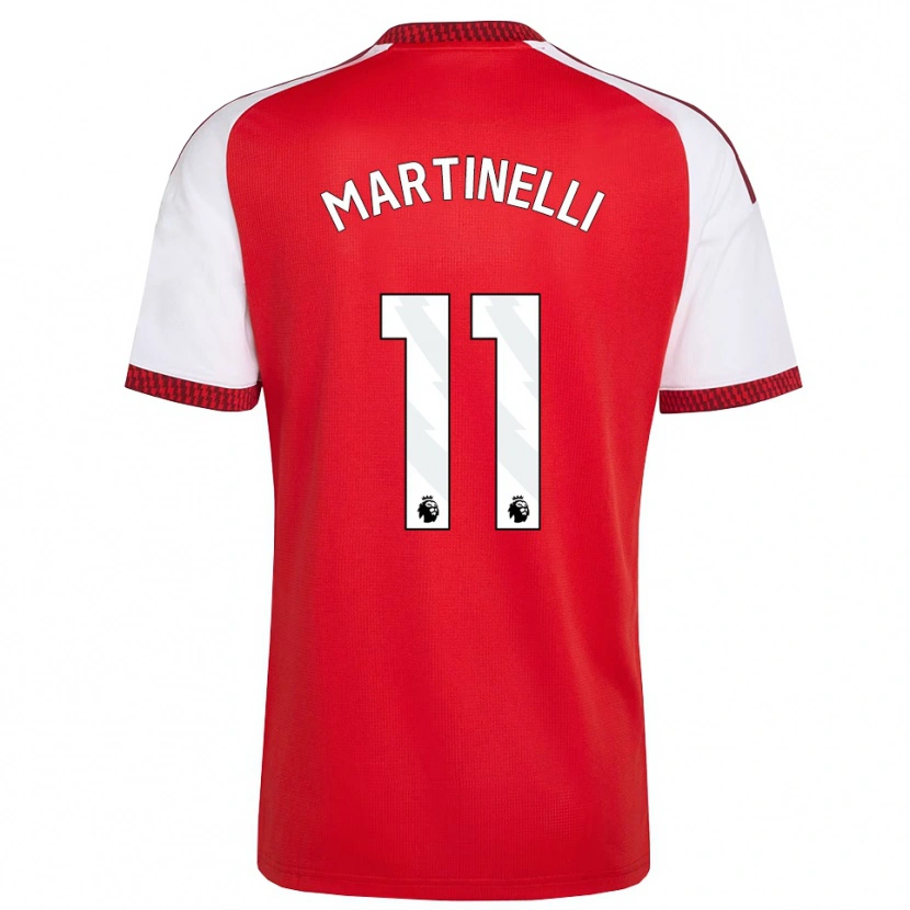 Danxen Kvinnor Gabriel Martinelli #11 Röd Vit Svart Hemmatröja Matchtröjor 2026/27 Tröjor T-Tröja