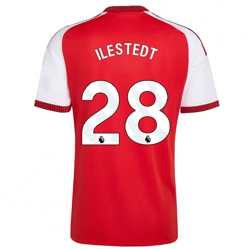 Danxen Kvinnor Amanda Ilestedt #28 Röd Vit Svart Hemmatröja Matchtröjor 2026/27 Tröjor T-Tröja