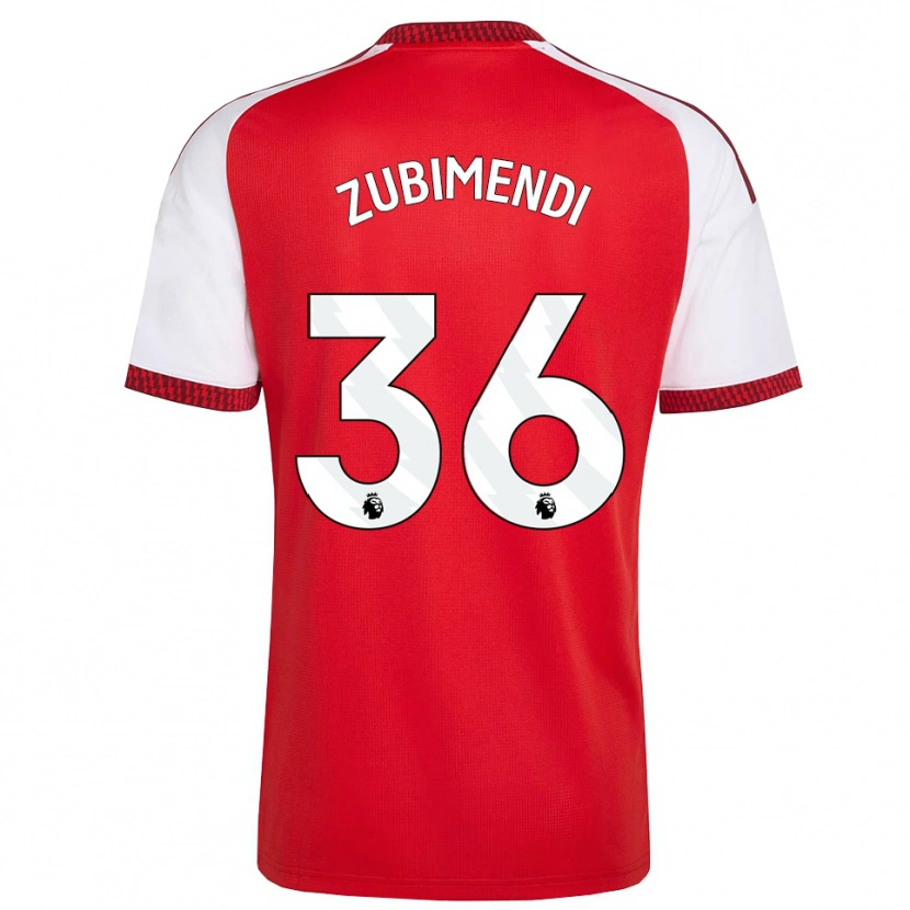 Danxen Kvinnor Martín Zubimendi #36 Röd Vit Svart Hemmatröja Matchtröjor 2026/27 Tröjor T-Tröja