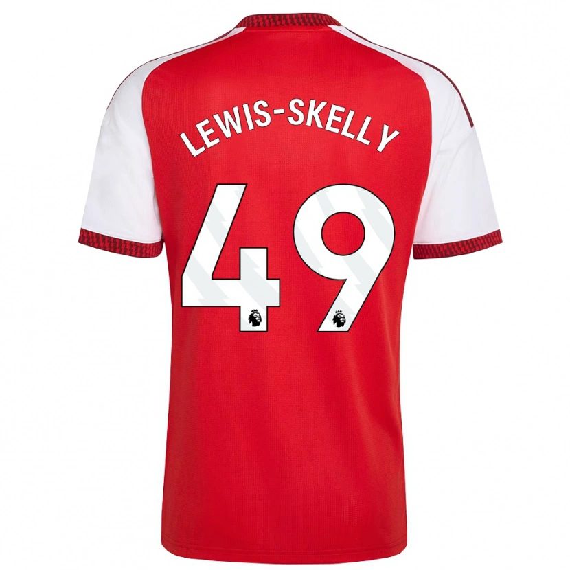Danxen Kvinnor Myles Lewis-Skelly #49 Röd Vit Svart Hemmatröja Matchtröjor 2026/27 Tröjor T-Tröja