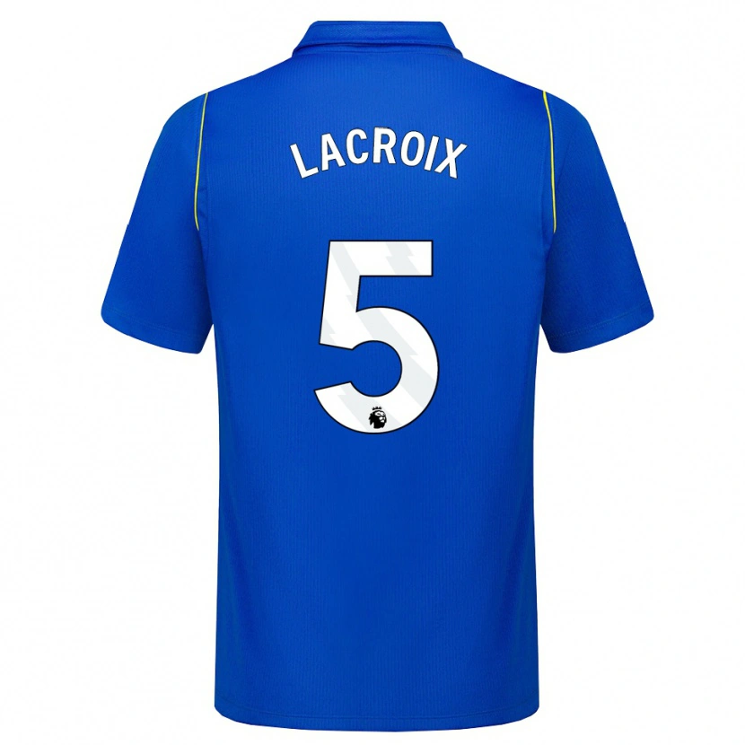 Danxen Kvinnor Maxence Lacroix #5 Blå Gul Hemmatröja Matchtröjor 2026/27 Tröjor T-Tröja