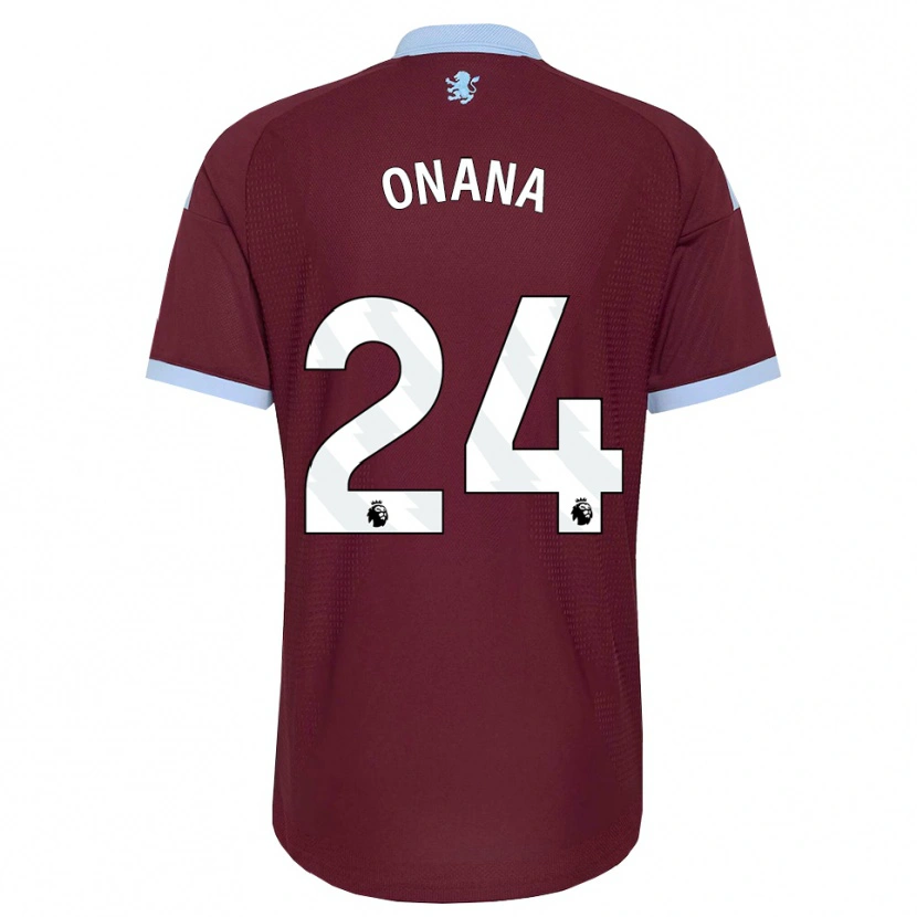 Danxen Kvinnor Amadou Onana #24 Kornblå Vinröd Hemmatröja Matchtröjor 2026/27 Tröjor T-Tröja