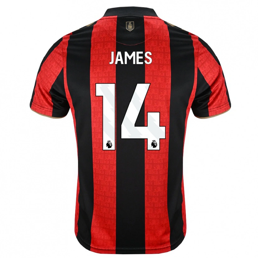 Danxen Kvinnor Katie James #14 Gyllene Röd Svart Hemmatröja Matchtröjor 2026/27 Tröjor T-Tröja