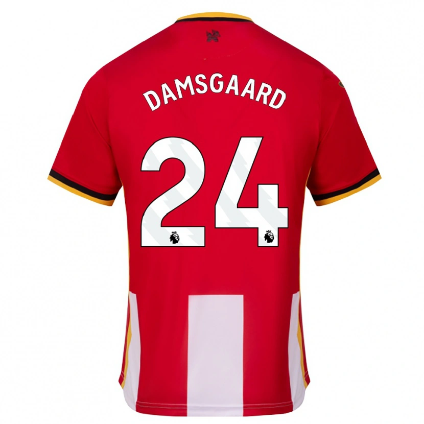 Danxen Kvinnor Mikkel Damsgaard #24 Gul Svart Röd Hemmatröja Matchtröjor 2026/27 Tröjor T-Tröja