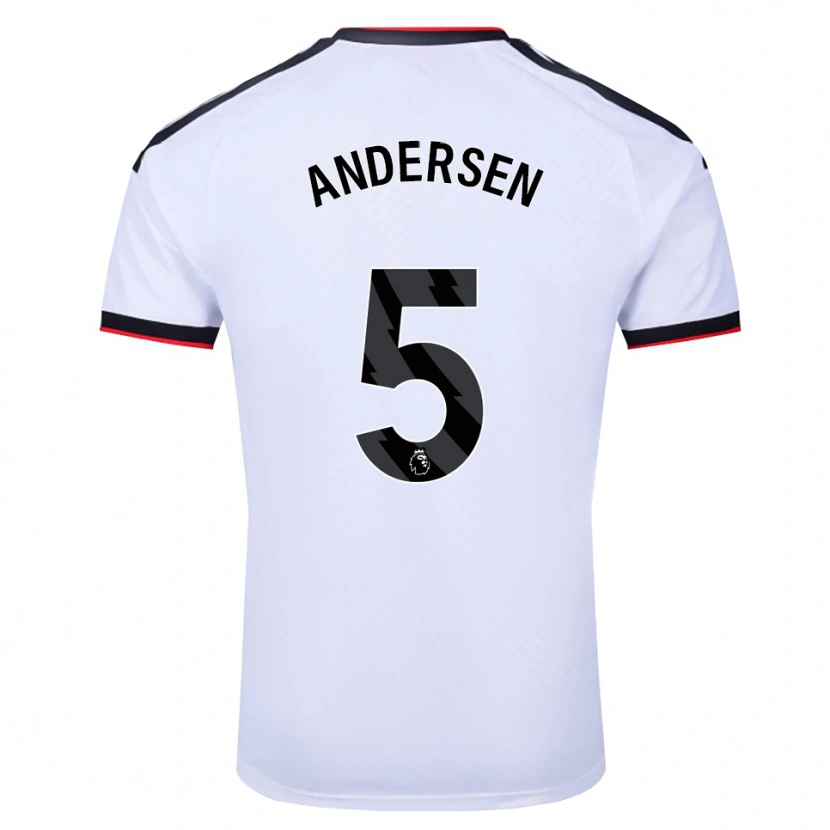 Danxen Kvinnor Joachim Andersen #5 Vit Svart Röd Hemmatröja Matchtröjor 2026/27 Tröjor T-Tröja