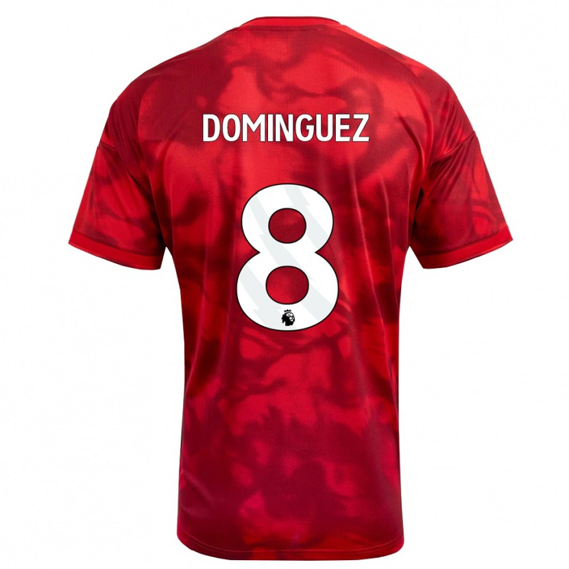 Danxen Kvinnor Nicolás Domínguez #8 Karmosinröd Vit Hemmatröja Matchtröjor 2026/27 Tröjor T-Tröja