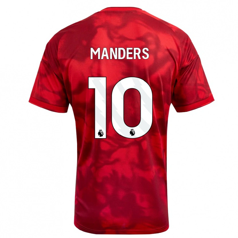 Danxen Kvinnor Holly Manders #10 Karmosinröd Vit Hemmatröja Matchtröjor 2026/27 Tröjor T-Tröja