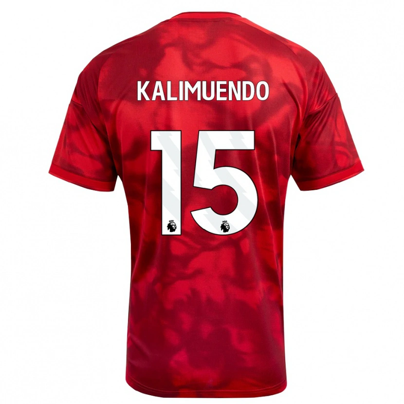Danxen Kvinnor Arnaud Kalimuendo #15 Karmosinröd Vit Hemmatröja Matchtröjor 2026/27 Tröjor T-Tröja