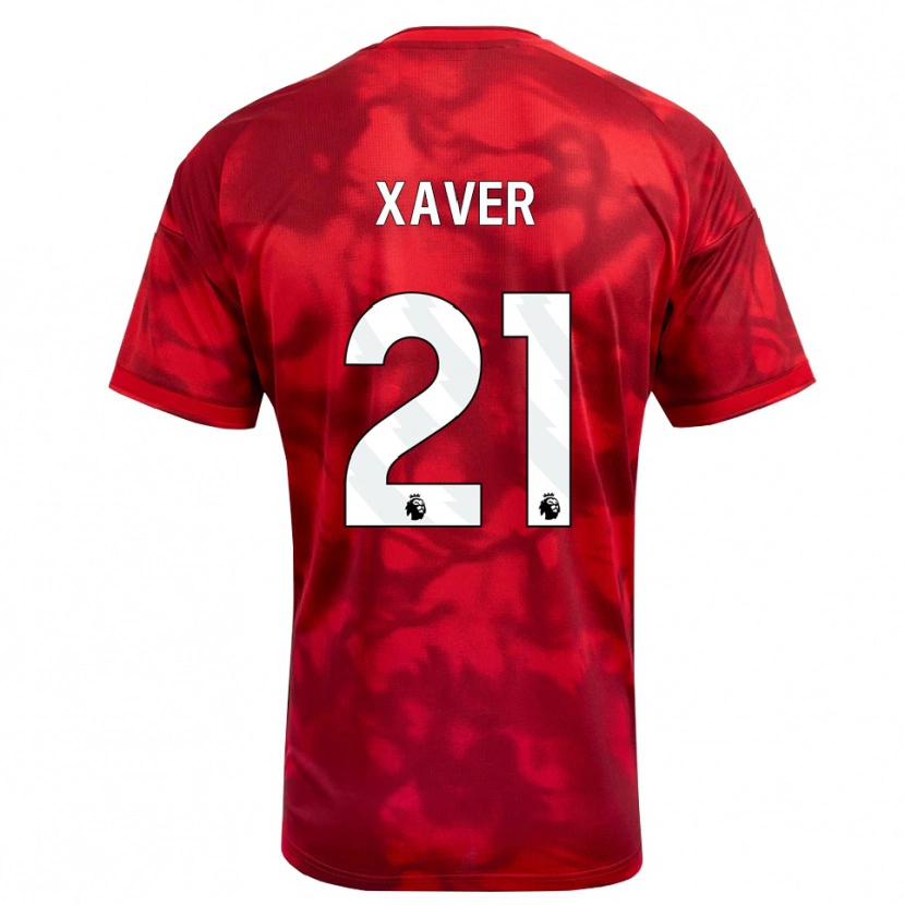 Danxen Kvinnor Xaver Schlager #21 Karmosinröd Vit Hemmatröja Matchtröjor 2026/27 Tröjor T-Tröja
