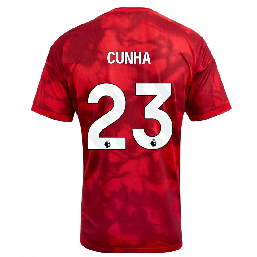 Danxen Kvinnor Jair Cunha #23 Karmosinröd Vit Hemmatröja Matchtröjor 2026/27 Tröjor T-Tröja