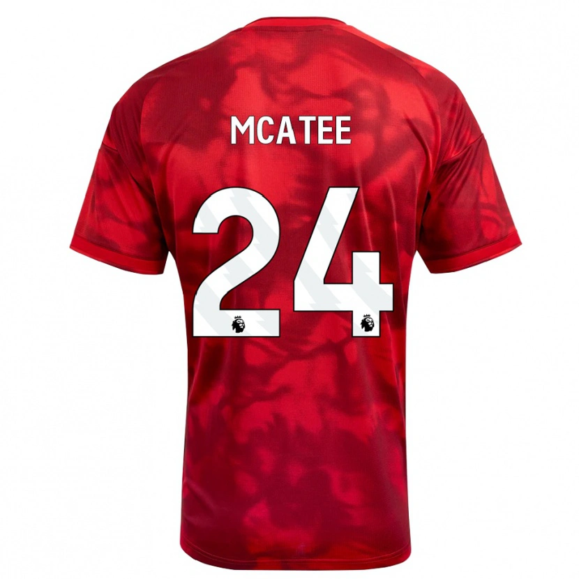 Danxen Kvinnor James Mcatee #24 Karmosinröd Vit Hemmatröja Matchtröjor 2026/27 Tröjor T-Tröja