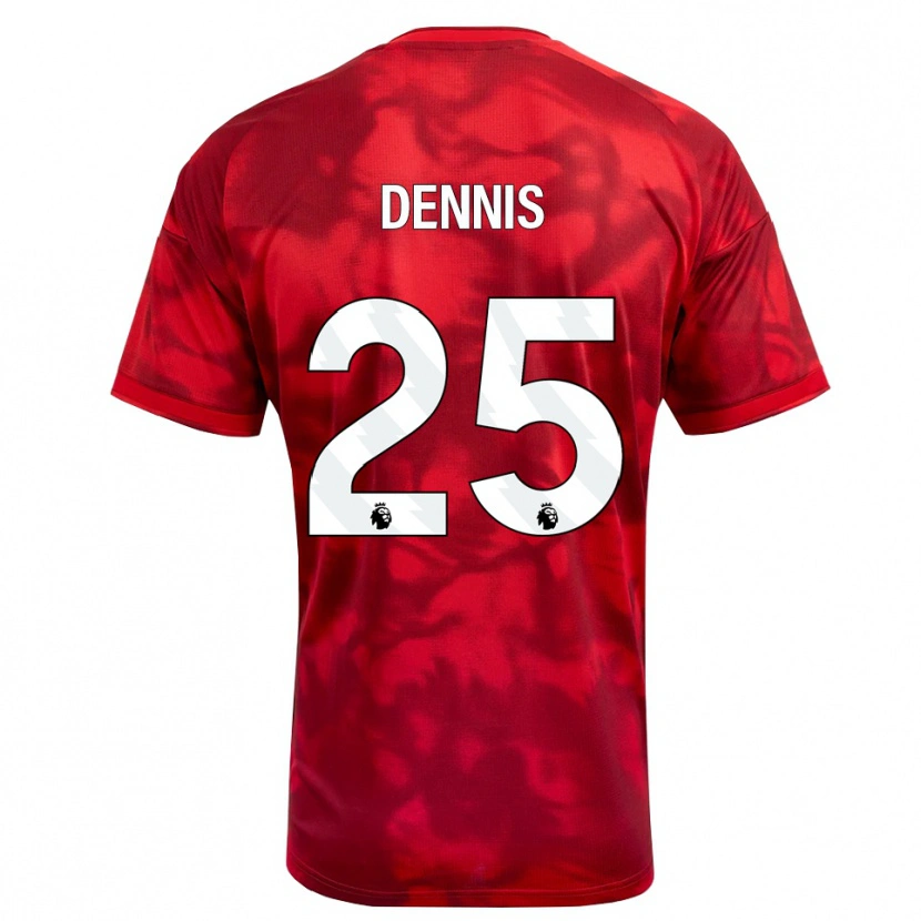 Danxen Kvinnor Emmanuel Dennis #25 Karmosinröd Vit Hemmatröja Matchtröjor 2026/27 Tröjor T-Tröja