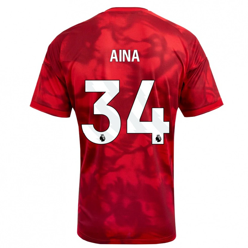 Danxen Kvinnor Ola Aina #34 Karmosinröd Vit Hemmatröja Matchtröjor 2026/27 Tröjor T-Tröja
