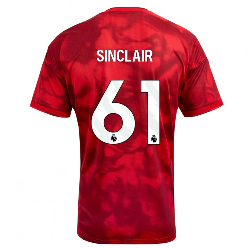 Danxen Kvinnor Jimmy Sinclair #61 Karmosinröd Vit Hemmatröja Matchtröjor 2026/27 Tröjor T-Tröja