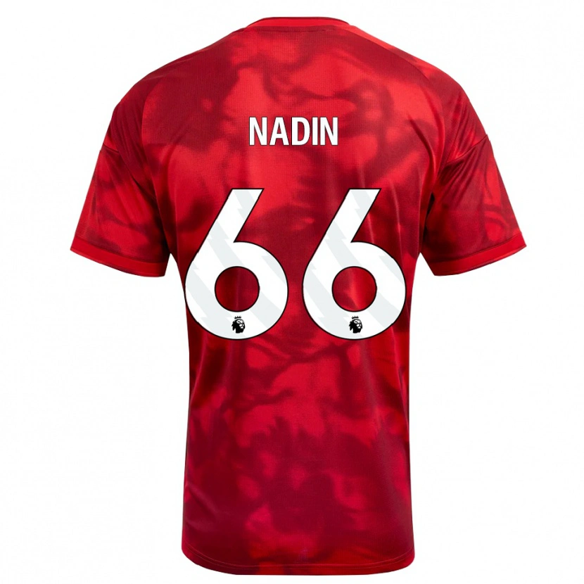 Danxen Kvinnor Jack Nadin #66 Karmosinröd Vit Hemmatröja Matchtröjor 2026/27 Tröjor T-Tröja