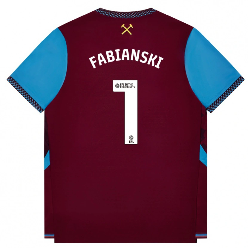 Danxen Kvinnor Lukasz Fabianski #1 Vinröd Kornblå Hemmatröja Matchtröjor 2026/27 Tröjor T-Tröja