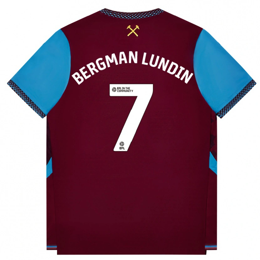 Danxen Kvinnor Marika Bergman-Lundin #7 Vinröd Kornblå Hemmatröja Matchtröjor 2026/27 Tröjor T-Tröja