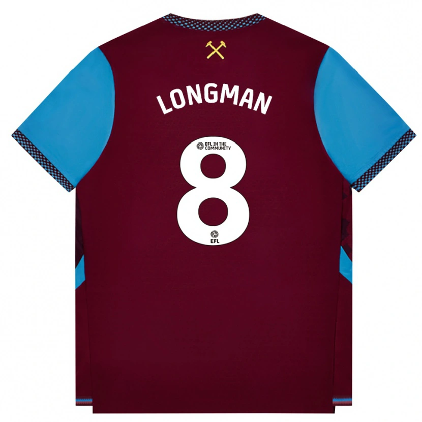 Danxen Kvinnor Jude Longman #8 Vinröd Kornblå Hemmatröja Matchtröjor 2026/27 Tröjor T-Tröja