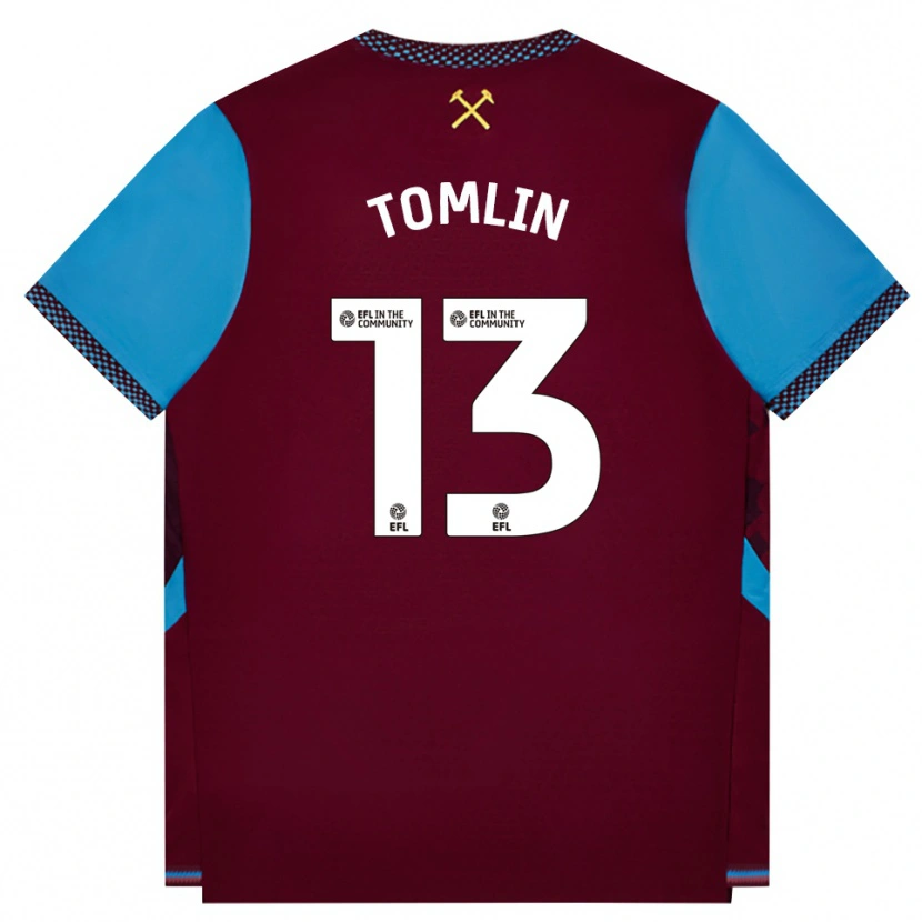Danxen Kvinnor Jack Tomlin #13 Vinröd Kornblå Hemmatröja Matchtröjor 2026/27 Tröjor T-Tröja