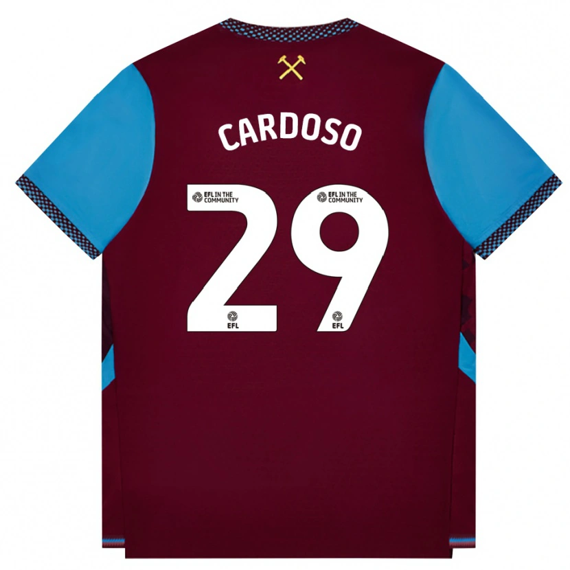Danxen Kvinnor Goncalo Cardoso #29 Vinröd Kornblå Hemmatröja Matchtröjor 2026/27 Tröjor T-Tröja