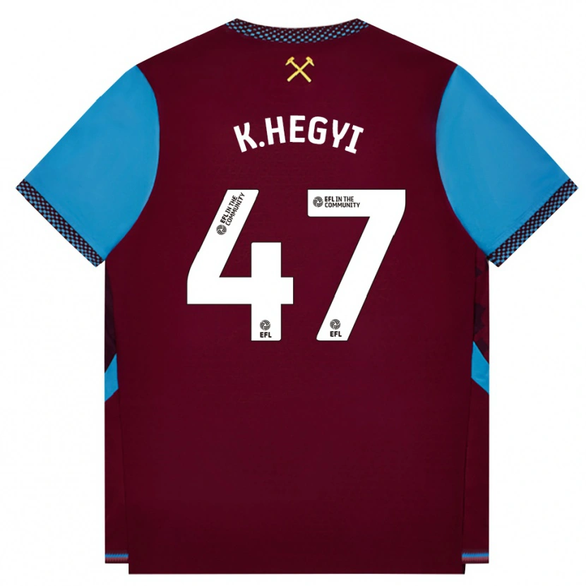 Danxen Kvinnor Krisztian Hegyi #47 Vinröd Kornblå Hemmatröja Matchtröjor 2026/27 Tröjor T-Tröja