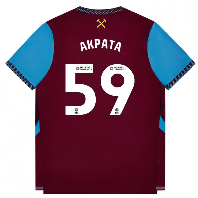 Danxen Kvinnor Tyron Akpata #59 Vinröd Kornblå Hemmatröja Matchtröjor 2026/27 Tröjor T-Tröja