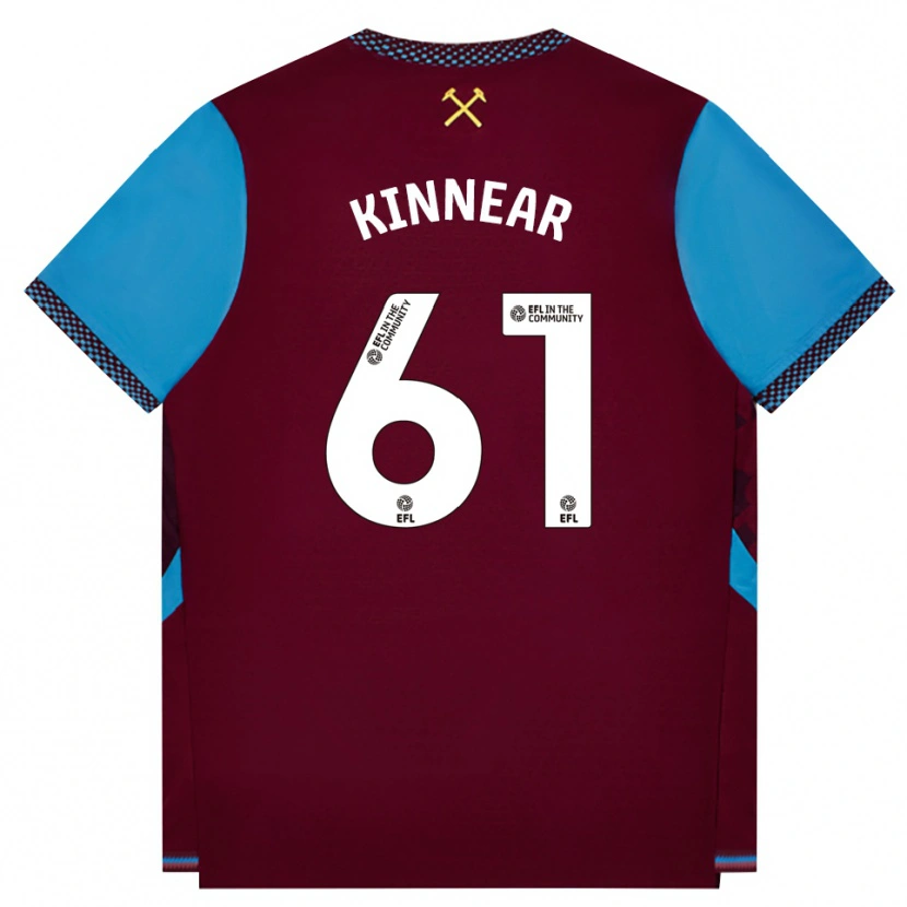 Danxen Kvinnor Brian Kinnear #61 Vinröd Kornblå Hemmatröja Matchtröjor 2026/27 Tröjor T-Tröja