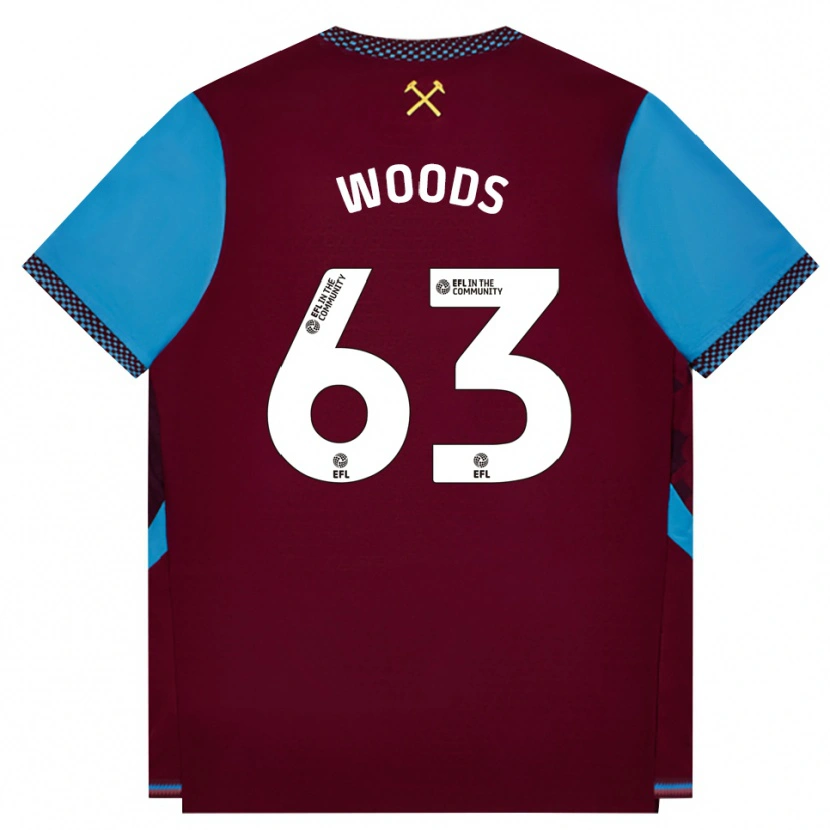 Danxen Kvinnor Archie Woods #63 Vinröd Kornblå Hemmatröja Matchtröjor 2026/27 Tröjor T-Tröja