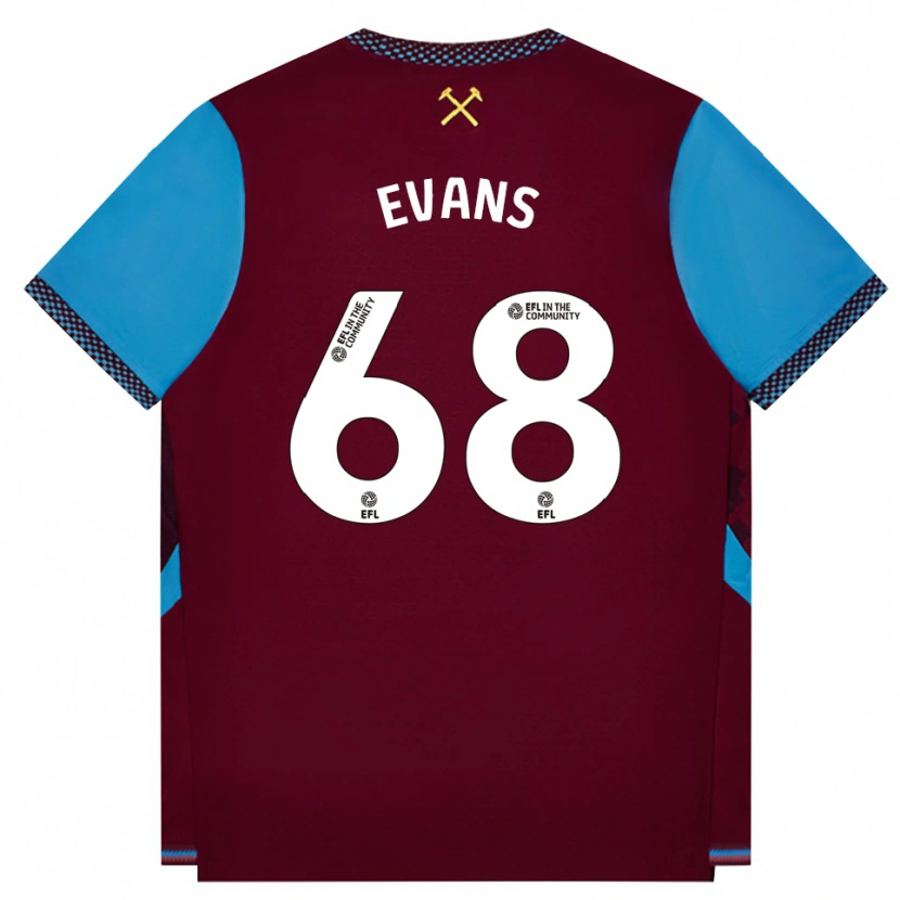 Danxen Kvinnor Isaac Evans #68 Vinröd Kornblå Hemmatröja Matchtröjor 2026/27 Tröjor T-Tröja