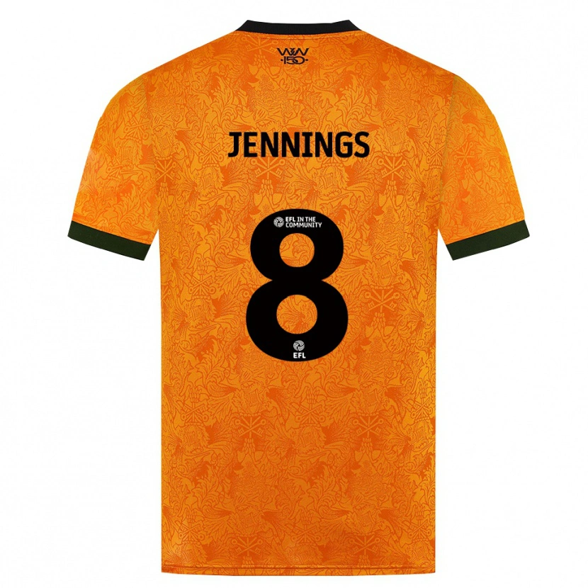 Danxen Kvinnor Shannie Jennings #8 Orange Svart Hemmatröja Matchtröjor 2026/27 Tröjor T-Tröja