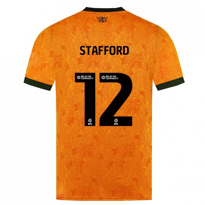 Danxen Kvinnor Ollie Stafford #12 Orange Svart Hemmatröja Matchtröjor 2026/27 Tröjor T-Tröja