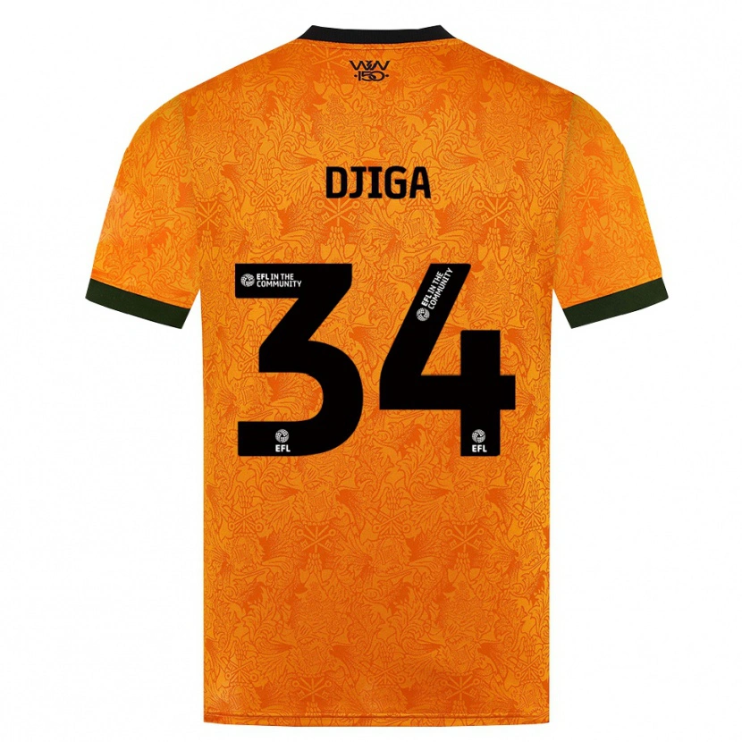 Danxen Kvinnor Nasser Djiga #34 Orange Svart Hemmatröja Matchtröjor 2026/27 Tröjor T-Tröja
