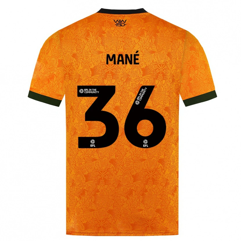 Danxen Kvinnor Mateus Mané #36 Orange Svart Hemmatröja Matchtröjor 2026/27 Tröjor T-Tröja
